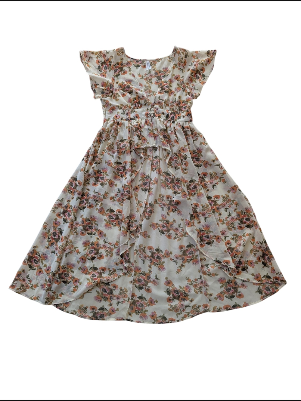 Live 4 Truth Floral Hi Low Open Front Coverup Top - Picture 3 of 6